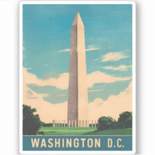 Sticker Vintage voyage Washington Monument Retro Pittoresq
