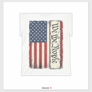 Sticker Vintage We the People Drapeau Chemise de Conceptio
