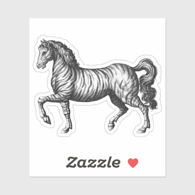 Sticker Vintage Zebra (Feuille)