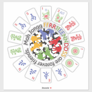 Sticker Vinyl Amis Mah Jongg