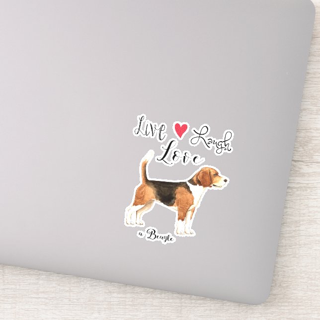 Sticker Vinyl Beagle Live Love (Détail)