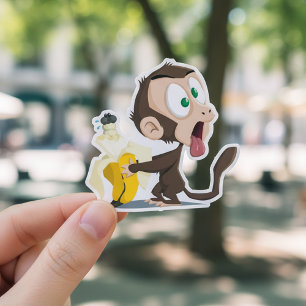 Sticker Vinyl Coupé Personnalisé Singe Drôle