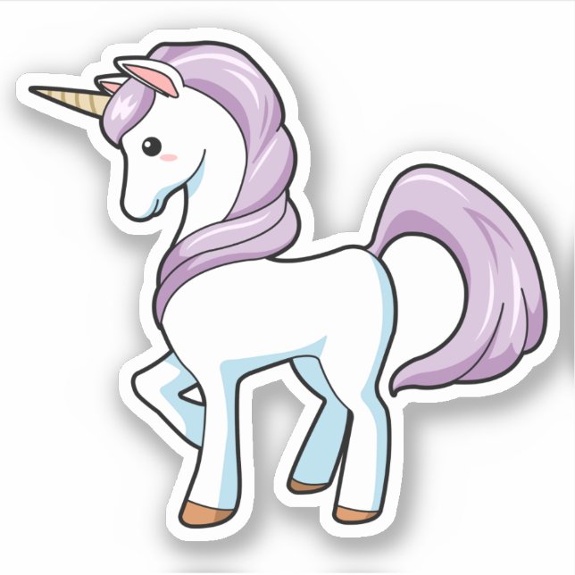 Sticker Vinyl Coupé Personnalisé Unicorne (Devant)