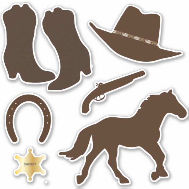 Sticker Vinyl cowboy 8 pouces (Devant)