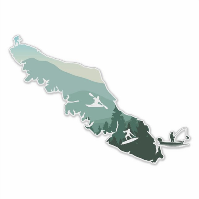 Sticker Vinyl Design de la côte Ouest de l'île de  (Devant)