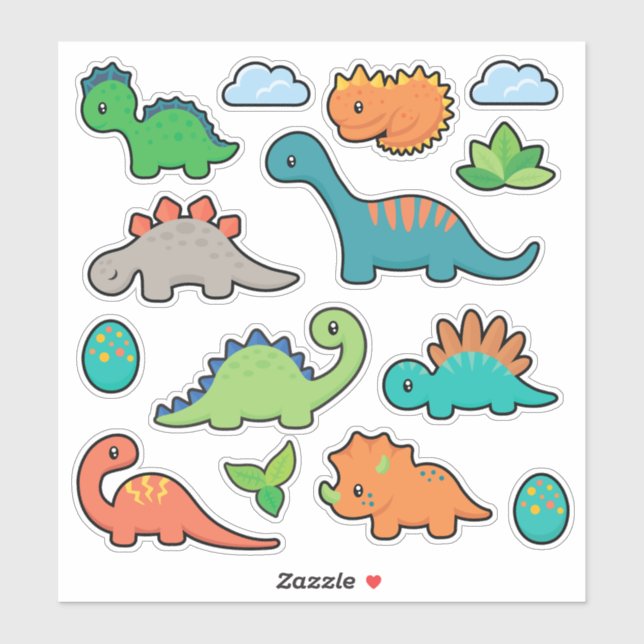 Sticker Vinyl Dinosaur (Feuille)
