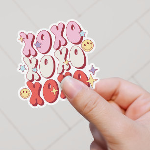 Sticker Vinyl Heureuse Sainte-Valentin rétro XOXO