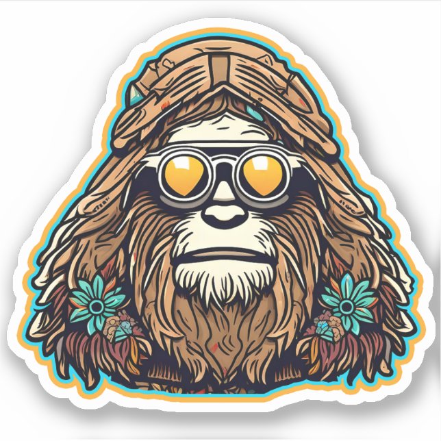 Sticker Vinyl Hippie Sasquatch (Devant)