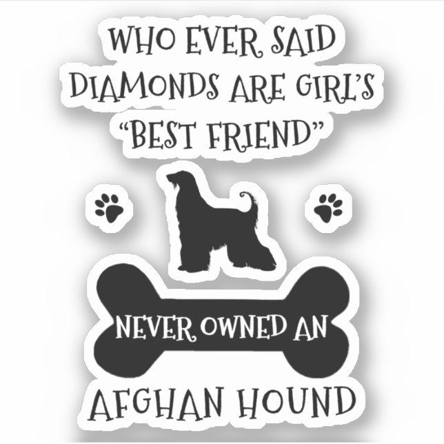 Sticker Vinyl, meilleur ami de chien de chien de chien afg (Devant)