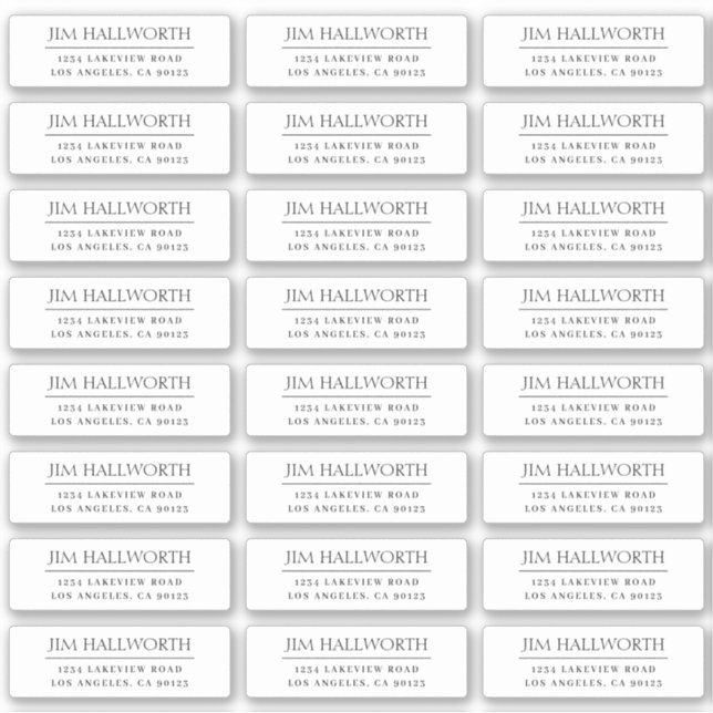 Sticker Vinyl Modern Black & White Adresse de retour (Devant)