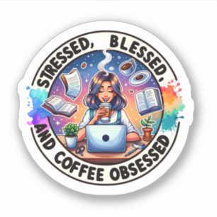 Sticker Vinyl Obsédé au café