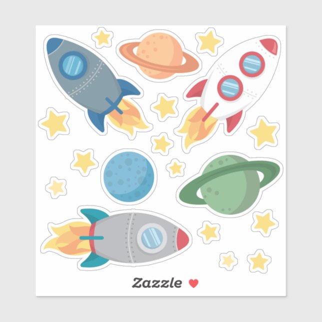 Sticker Vinyle amusant de l'espace extra-atmosphérique (Feuille)