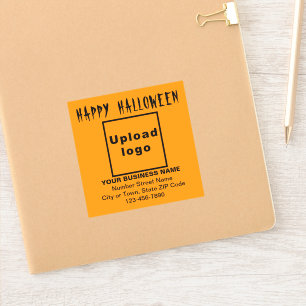 Sticker Vinyle Carré Couleur Orange Halloween Entreprise