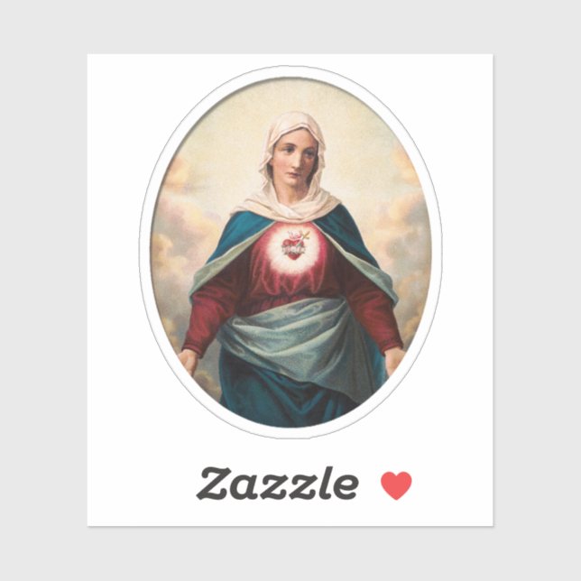 Sticker Vinyle catholique Cœur immaculé de Marie (Feuille)
