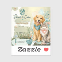 Vinyle de gardien de chiens et de chats mignon Gar