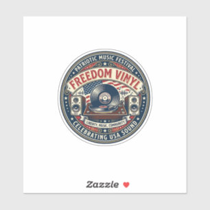 Sticker Vinyle de la liberté Patriotique Disque vinyle pat