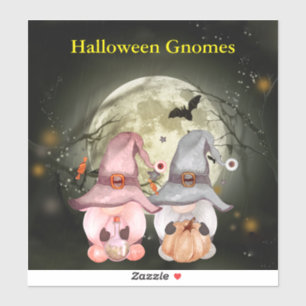 Sticker Vinyle de la Pleine lune des Gnomes d'Halloween