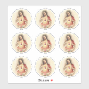 Sticker Vinyle divin religieux de pitié de Jésus de coeu