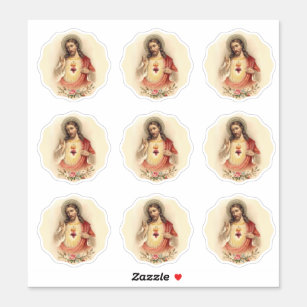 Sticker Vinyle divin religieux de pitié de Jésus de coeur