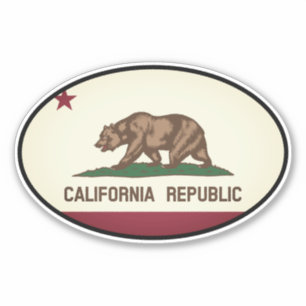 sticker vinyle Oval California Republic pour voitu