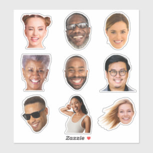 Sticker Vinyle personnalisé découpé drôle de 9 photos pour
