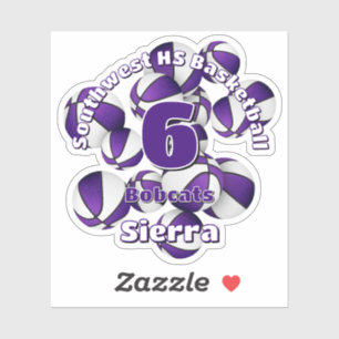 Sticker violet de l'équipe couleurs basketball enfants spo