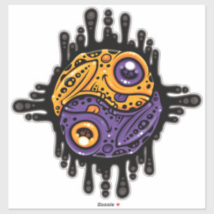 Sticker Violet et Or Vibrant Grenouille de Dart de Poison