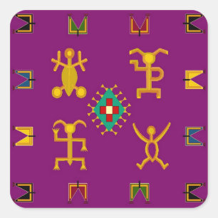 Sticker violet folkart egyptienne style prune nati