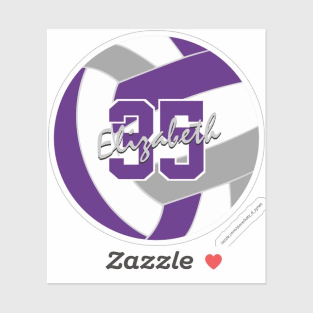 Sticker violet gris des couleurs de l'équipe de volley-bal (Feuille)