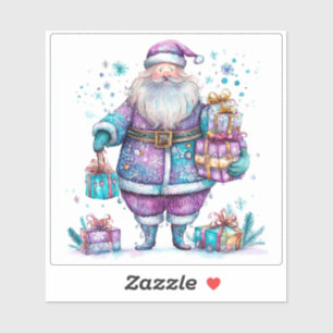 Sticker Violet Père Noël Diffusion de Noël