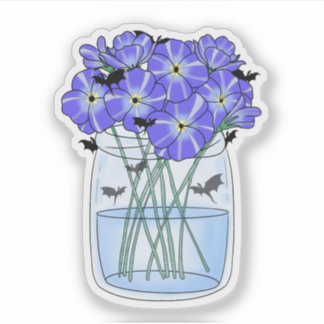 Sticker Violets dans un pot avec de petits dragons