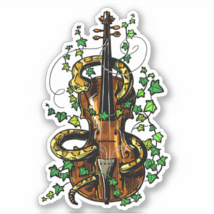 Sticker Violon et serpent