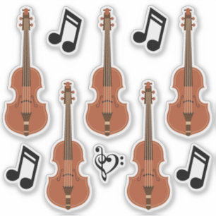 Sticker Violons et notes graphiques