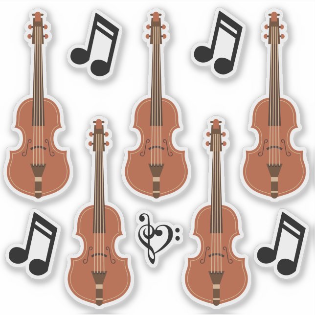 Sticker Violons et notes graphiques (Devant)