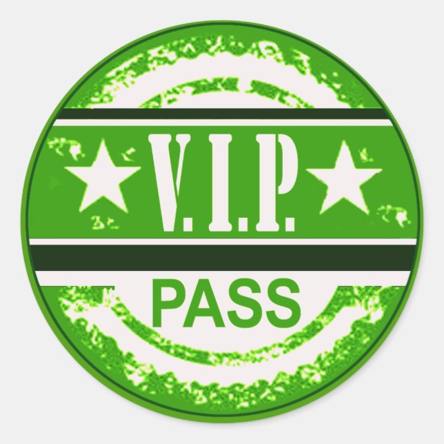 Sticker VIP Pass Party (vert) (Devant)