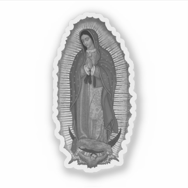 Sticker Virgen de Guadalupe noir et blanc (Devant)