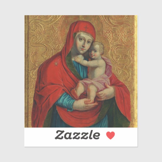 Sticker Virgin Mary and Jesus Child by Jan Rombauer (Feuille)