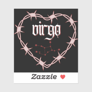 Sticker Virgo Constellation Gothique Barbed Wire Design