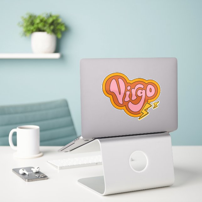 Sticker Virgo Power | Soft Girl | Aesthetic Horoscope Top (Ordinateur portable sur le bureau)