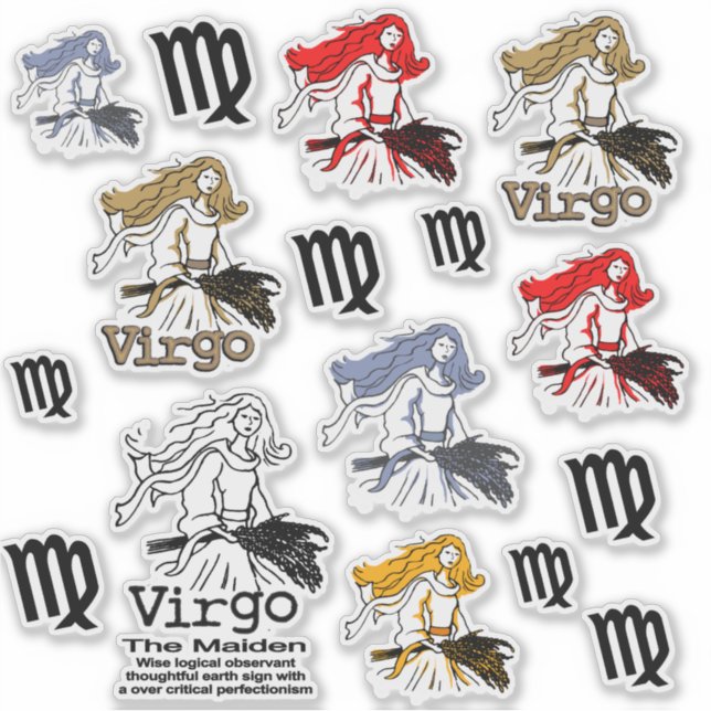 Sticker Virgo the Maiden zodiac dessins et graphiques (Devant)