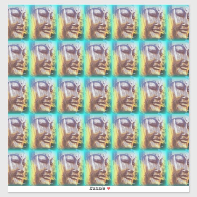 Sticker visage bouddha (Feuille)