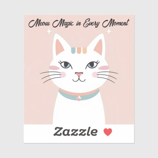 Sticker Visage Cute Cat - PixelCharm Studio (Feuille)