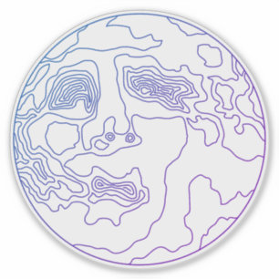 Sticker visage dans la lune