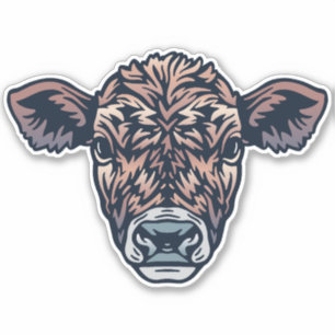 Sticker Visage de bétail ami de ferme