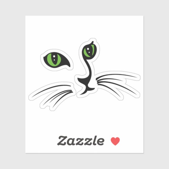 Sticker Visage de Chat Mignon (Feuille)