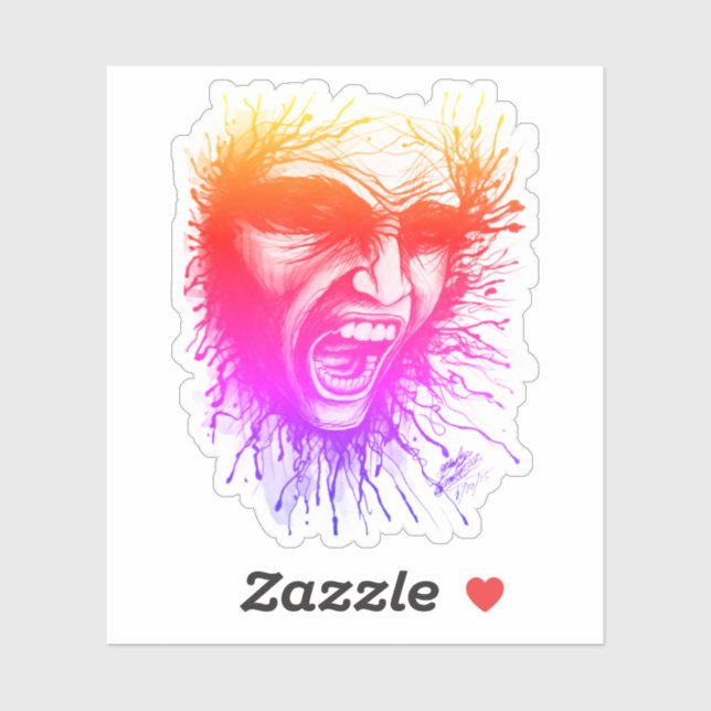 Sticker Visage de cri (Feuille)