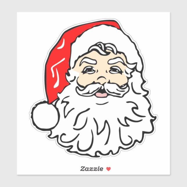 Sticker Visage de Père Noël vintage (Feuille)