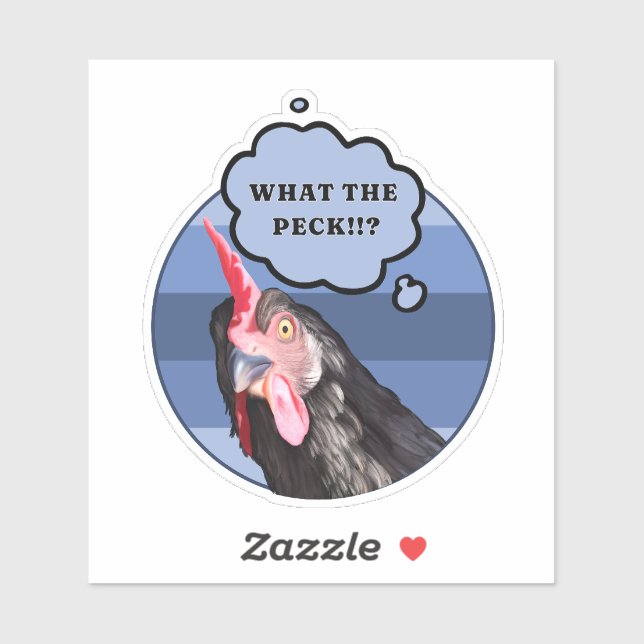 Sticker Visage de poulet pénible | Quel est le Peck ? ! (Feuille)