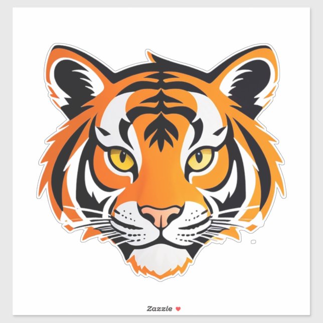Sticker Visage de Tigre Vibrant (Feuille)
