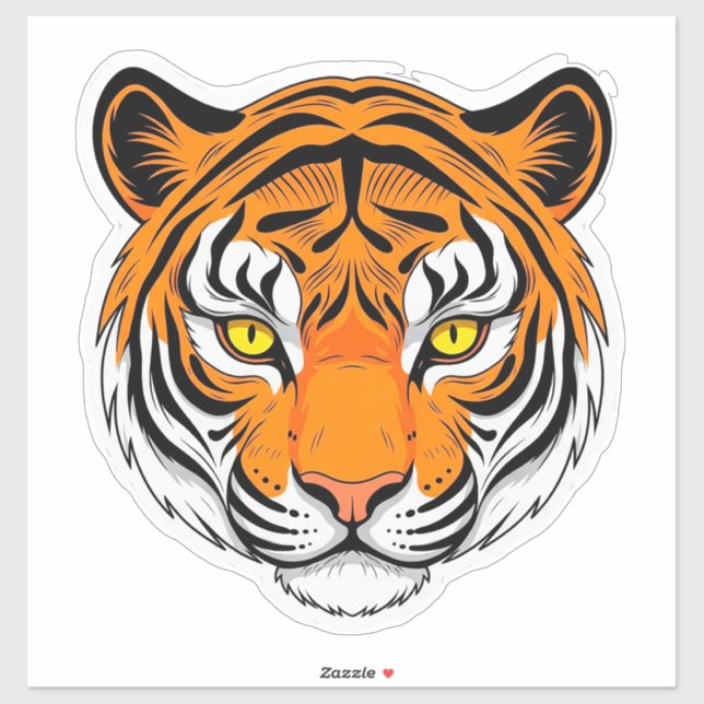 Sticker Visage de Tigre Vibrant (Feuille)